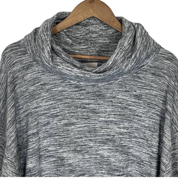 Ava & Viv Heather Gray Cowl Neck Athletic Realaxed Fit Winter Sweater 1X - Picture 2 of 7